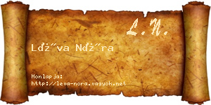 Léva Nóra névjegykártya
